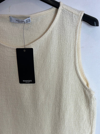 MANGO. Top beige textura. T XS