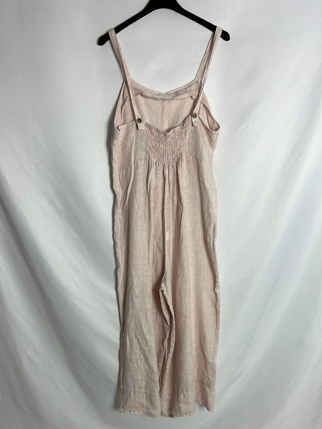 OTRAS. Mono midi rosa efecto lino. T M