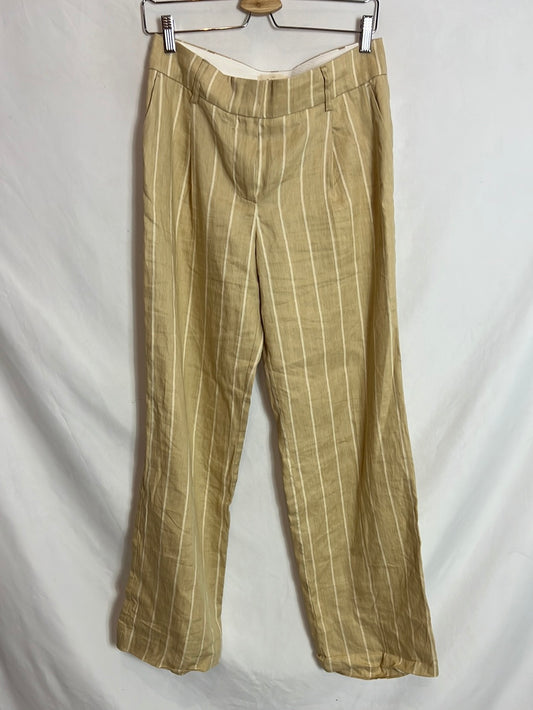SEZANE. Beige striped trousers size 36