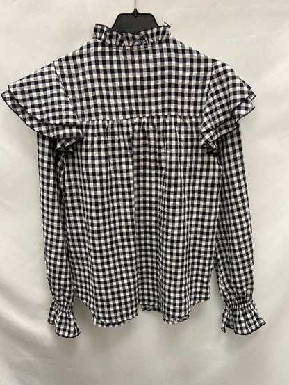 KILIBBI.Blusa cuadros volantes T.S/M