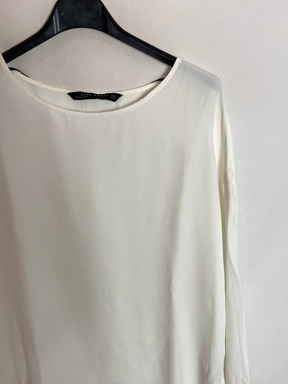 ZARA. Blusa blanca básica T.xs