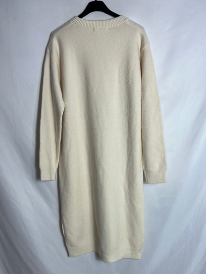 CARLOTA&amp;CO. Light beige knit midi dress. YOU (M/L)