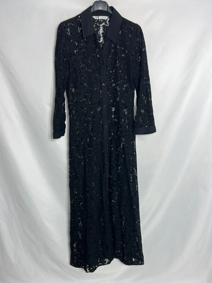 ZARA. Black lace midi dress. TS