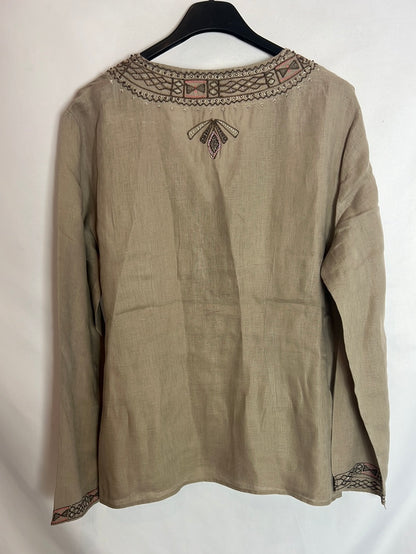 ZARA. Beige linen blouse Tl (TARA)