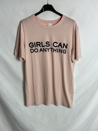 ZADIG&VOLTAIRE. Camiseta rosa slogan. TU (M)