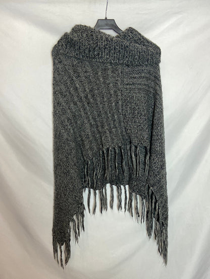 DONATZELLI. Poncho gris de punto TU