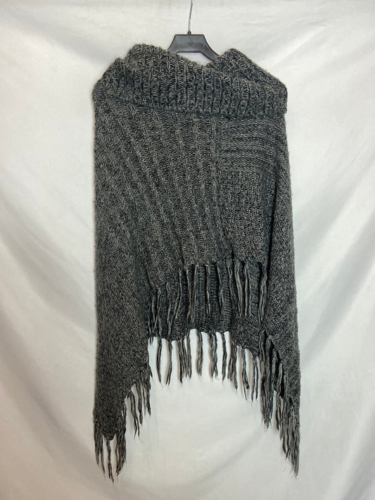 DONATZELLI. Poncho gris de punto TU