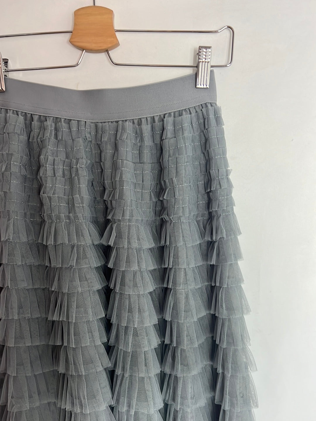 MULAYA. Light blue ruffled tulle skirt. YOU