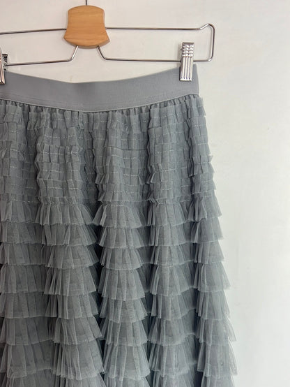 MULAYA. Light blue ruffled tulle skirt. YOU