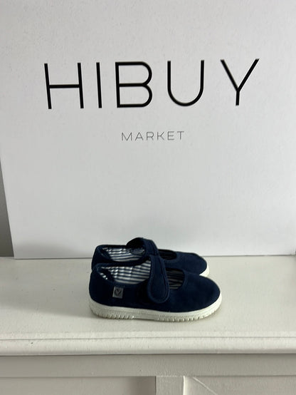 VICTORIA. Blue canvas sneakers with velcro. Size 24