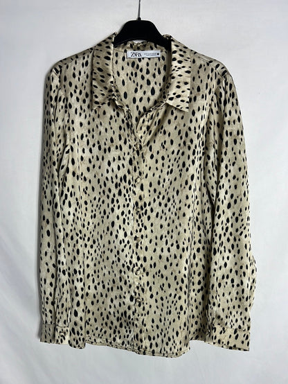 ZARA. Blusa fluida animal print. T M