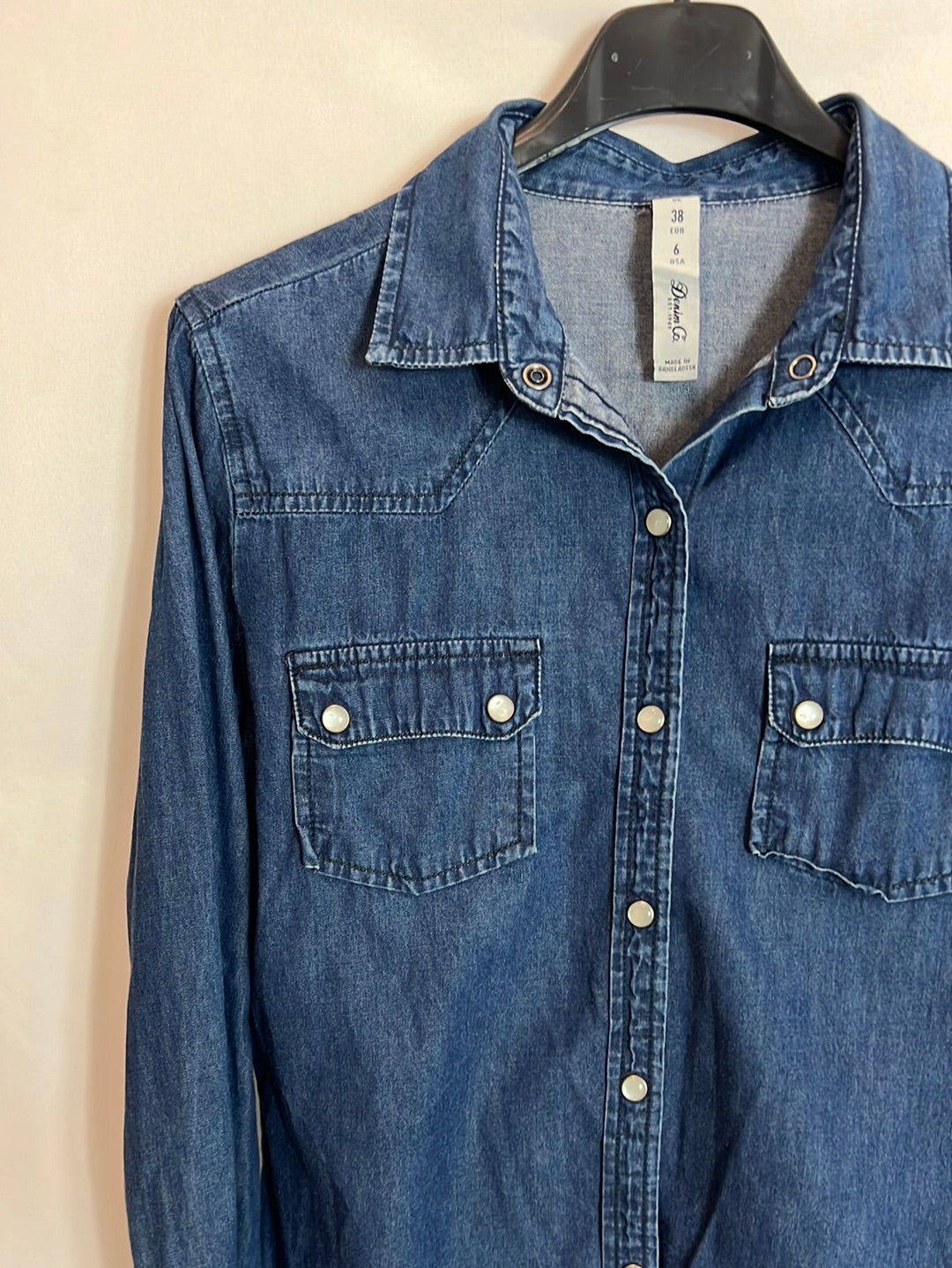 PRIMARK. Dark denim shirt. T 38