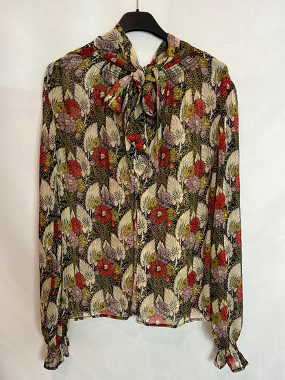 TOPSHOP. Blusa semitransparente apertura espalda. T 36