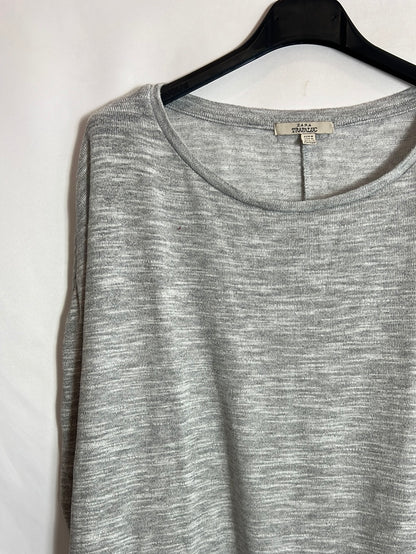 ZARA. Camiseta gris oversized. T M