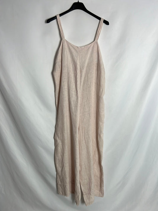 OTRAS. Mono midi rosa efecto lino. T M