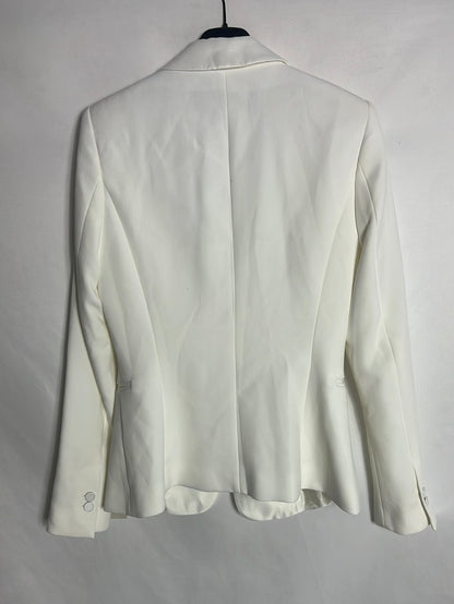 ZARA. Blazer blanca solapa satinada. T S