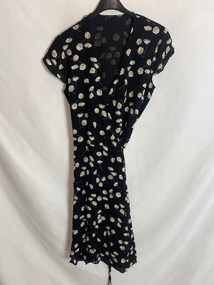 MASSIMO DUTTI. Sleeveless wrap dress, size 38