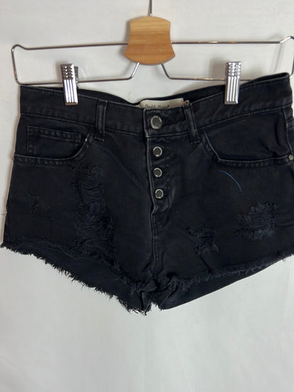 DOUBLE AGENT. Black denim shorts T.34