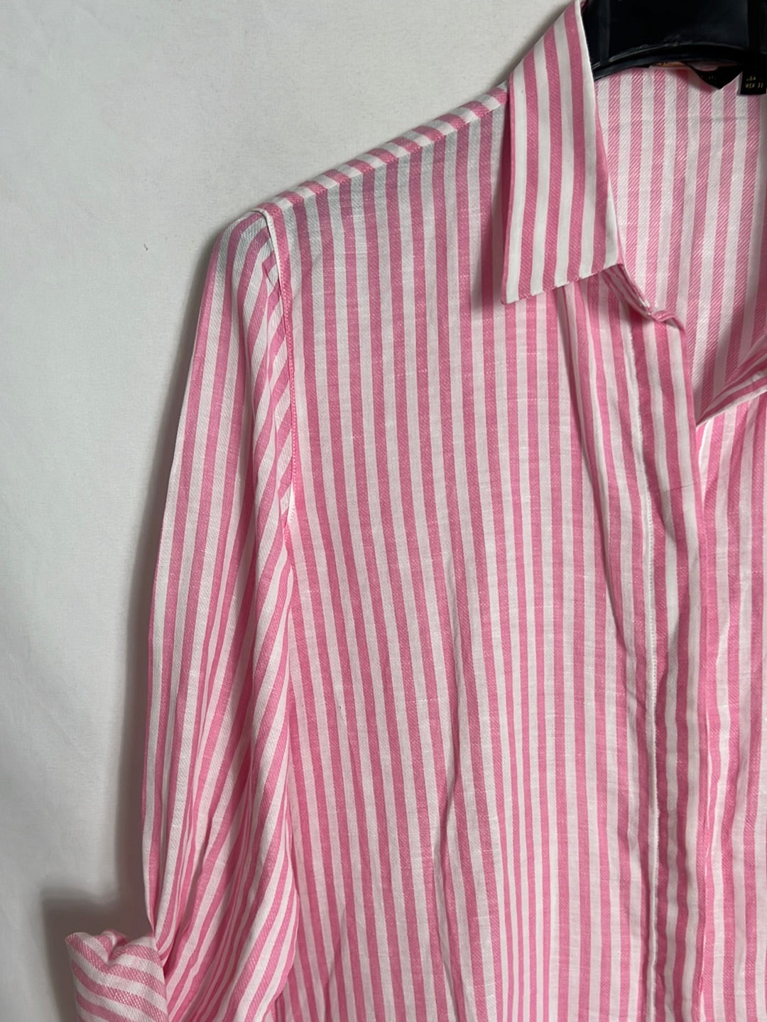 MASSIMO DUTTI. Camisa rayas rosa blanca T.42(s/m)