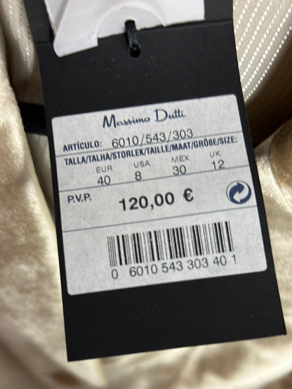 MASSIMO DUTTI. Blazer dorada textura. T 40