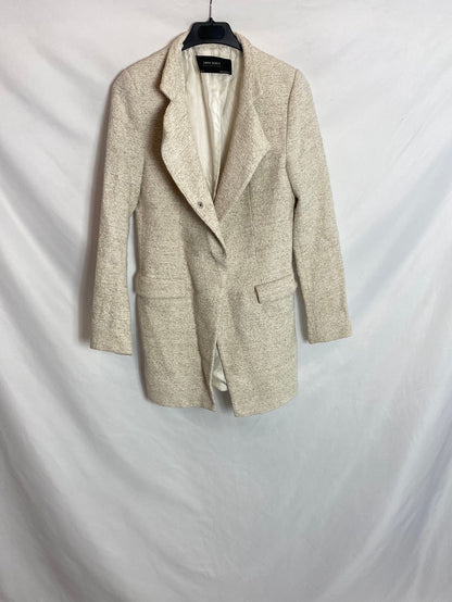 ZARA. Beige tweed coat. TS 