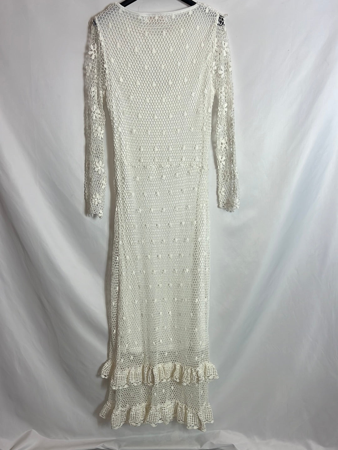 AMICHI. Vestido largo crochet blanco. T S