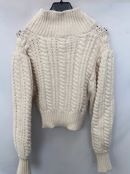 ZARA. Oversized beige cropped sweater with jewel buttons TM