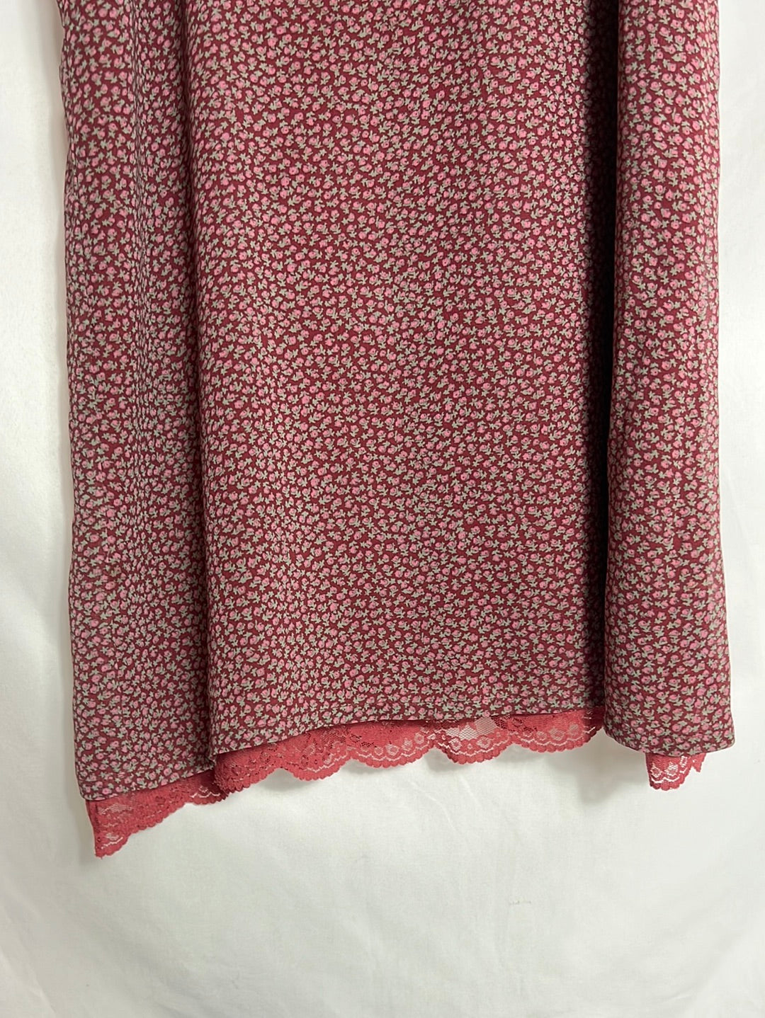 MANGO. Vestido corto  teja estampado flores. T XS