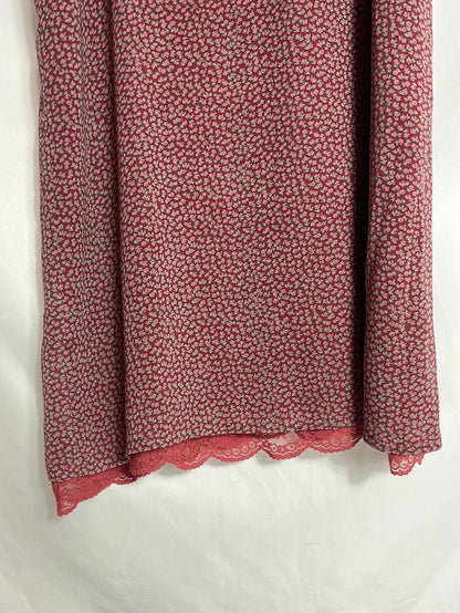 MANGO. Vestido corto  teja estampado flores. T XS