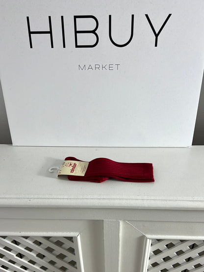 CONDOR. Burgundy ribbed socks. Size 12/24