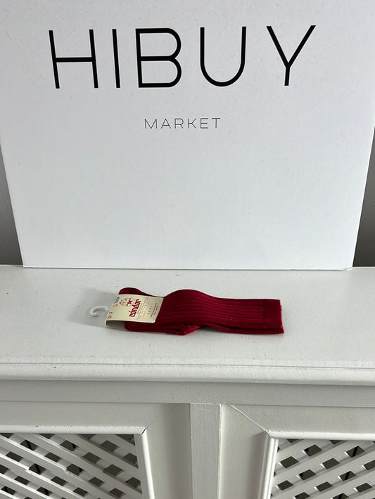 CONDOR. Burgundy ribbed socks. Size 12/24