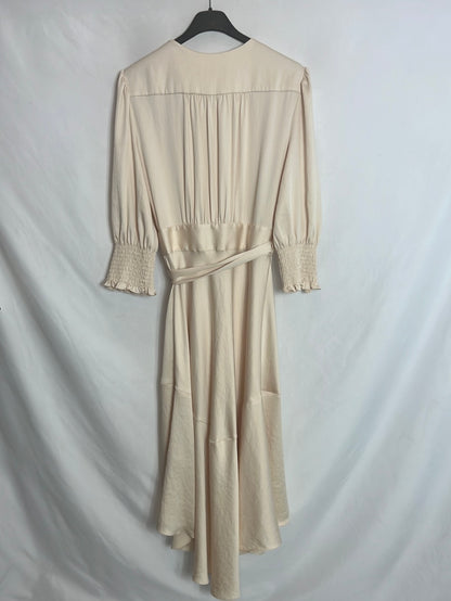 BA&HS. Vestido midi beige  T.s