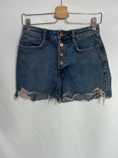 ZARA. Short denim deshilachado. T 36