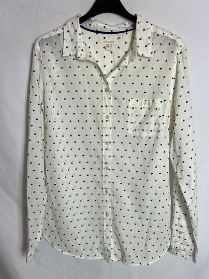 SPRINGFIELD. White heart blouse, size 40