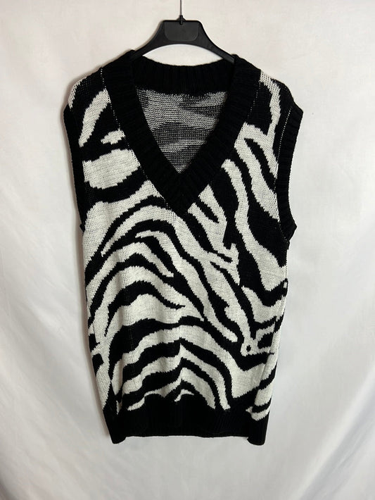 OTRAS. Chaleco estampado cebra.T.u(s/m)