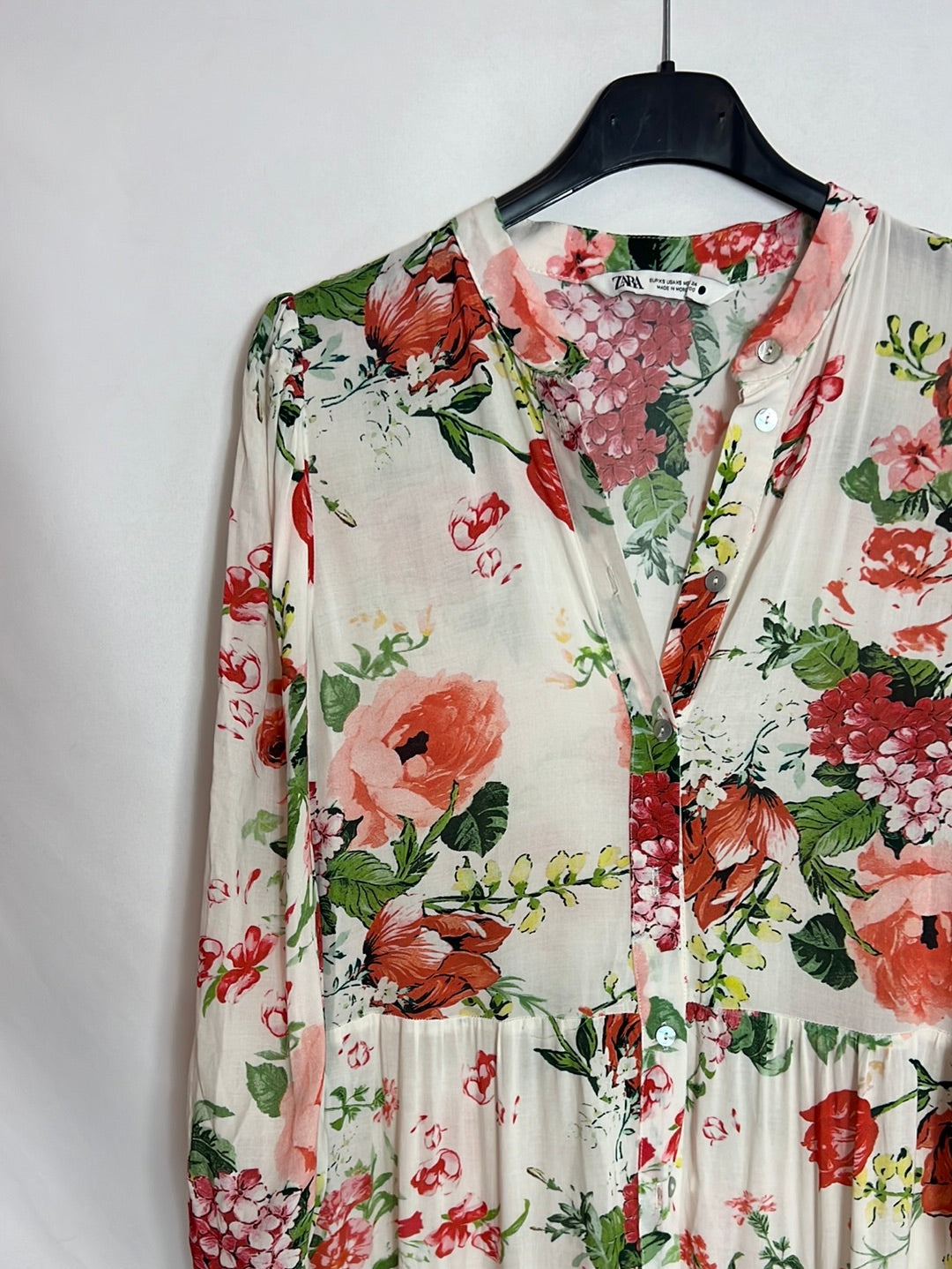 ZARA. Floral print shirt dress. XS