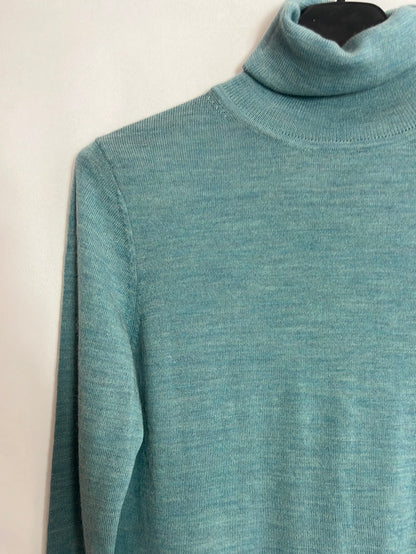 INTROPIA. Heathered blue wool sweater. TS