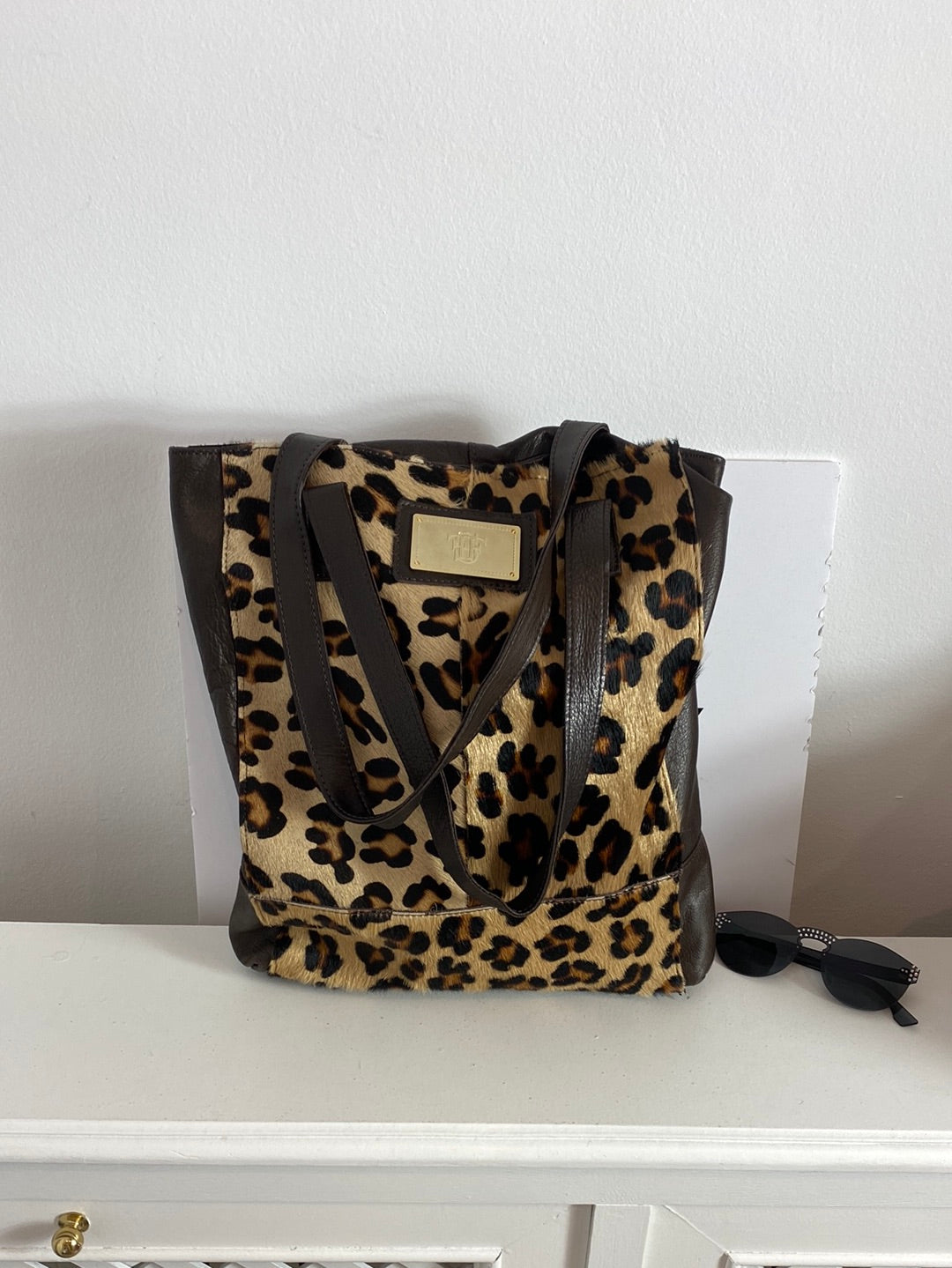 FOSCO. Bolso de hombro piel marrón