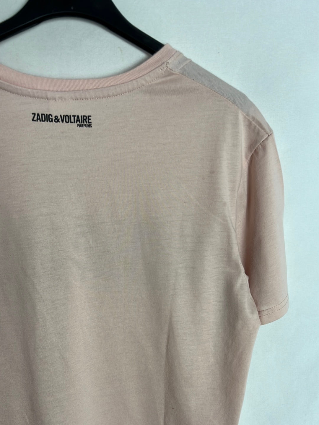 ZADIG&VOLTAIRE. Camiseta rosa slogan. TU (M)