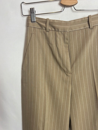 MANGO. Beige wide-leg trousers. Size XS