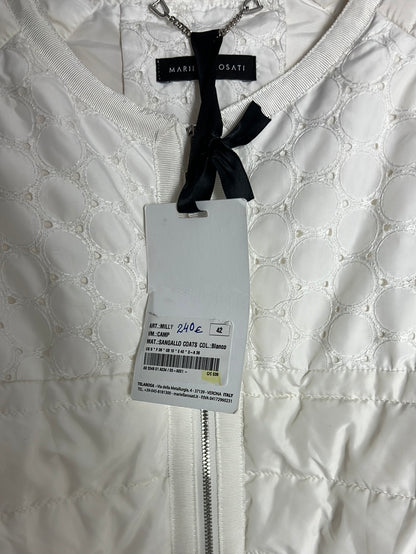 MARIELLA ROSATI. Plumifero doble textura blanco. T 38