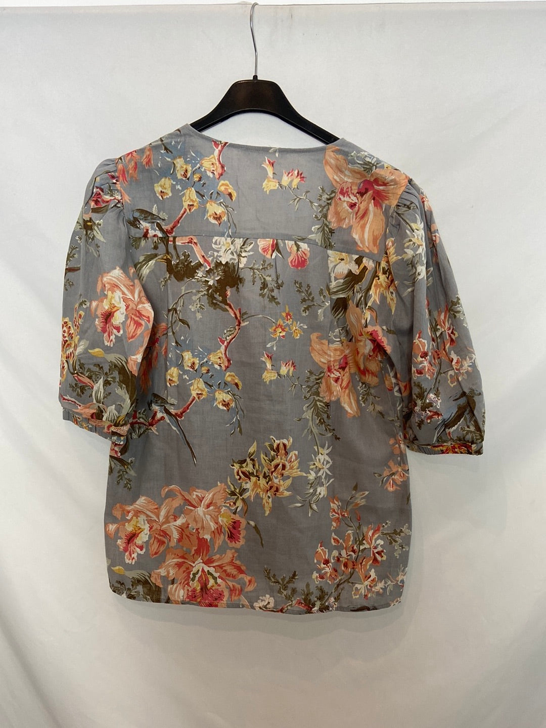 MANGO. Blue floral blouse. TS