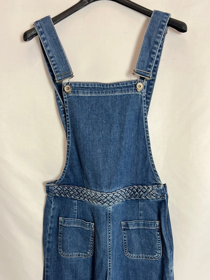 ZARA. Denim dungarees with waist detail. XS