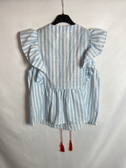 JUBYLEE. Striped embroidered top TS/M