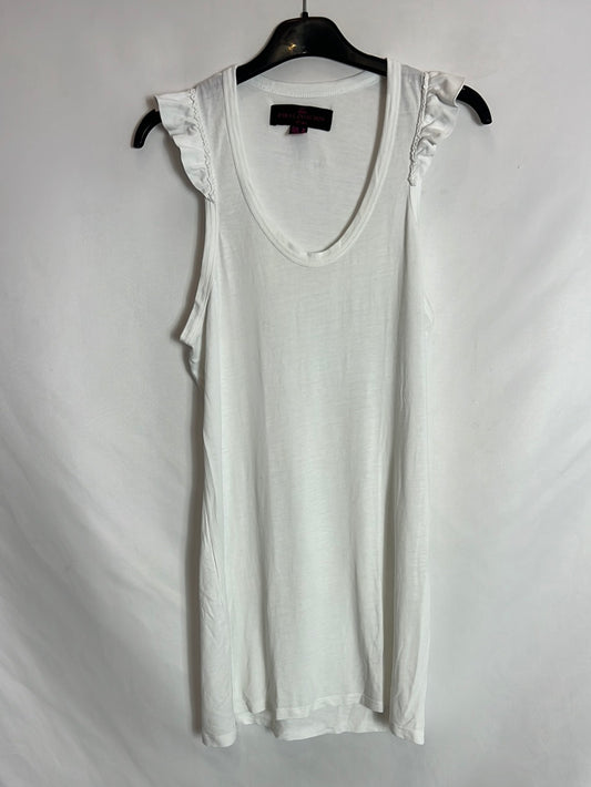ZARA. Top largo tirantes blanco. T M
