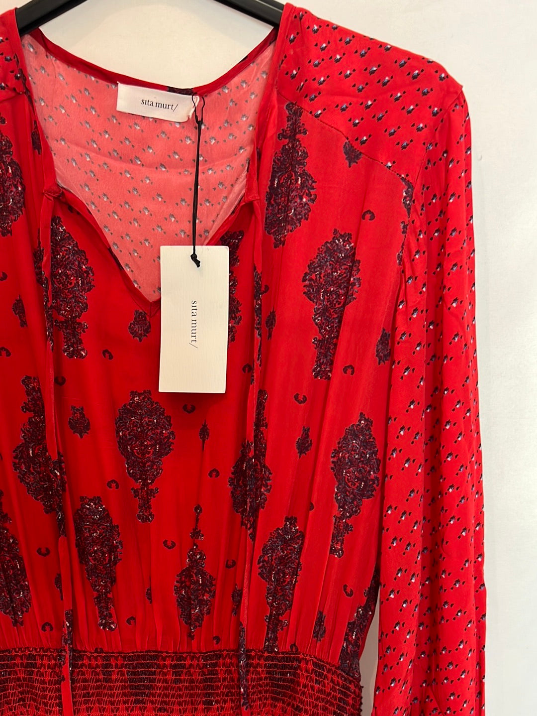 SITA MURT. Long red printed dress. Size 38