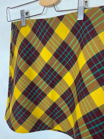 ZARA. Yellow checked skirt. TS