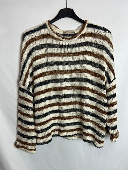 PULL&BEAR. Jersey fino rayas. T M