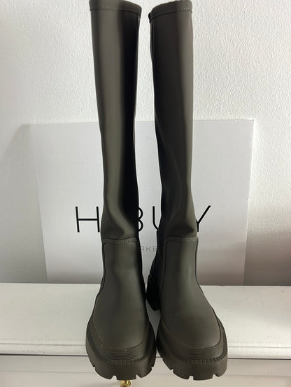 ZARA. Botas altas verdes plataforma. T 37 (tara)