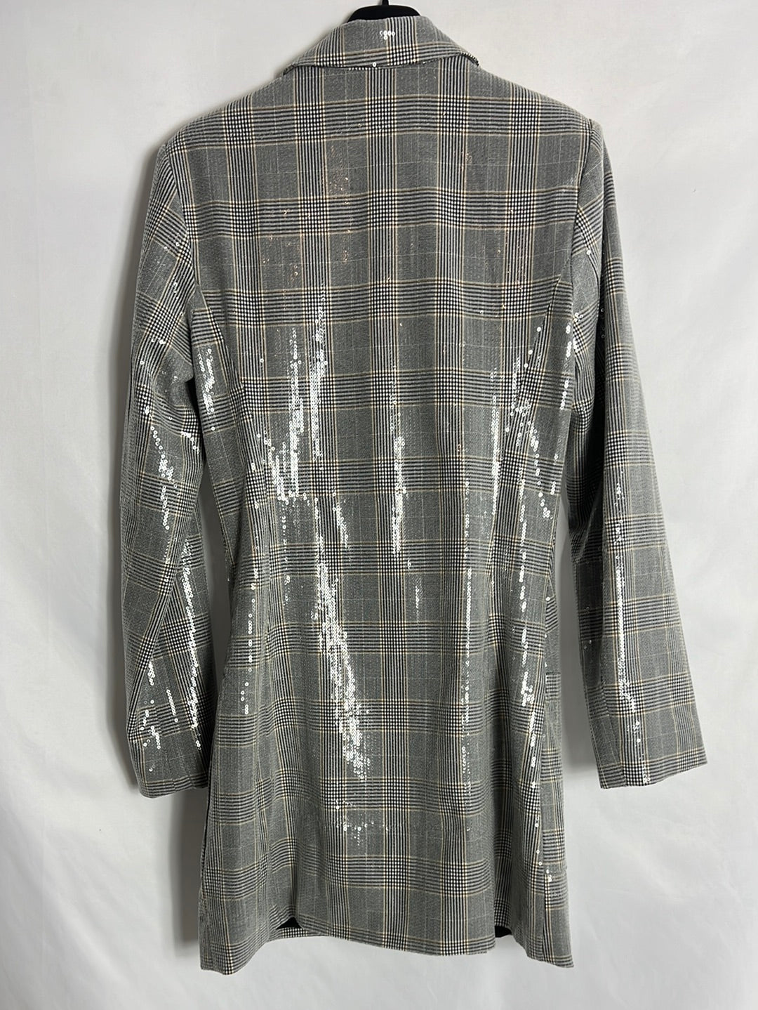 ZARA. Vestido estilo blazer mini lentejuelas. T S
